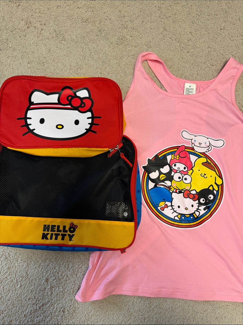 Lot Bundle: Hello Kitty Packing/ Travel Cubes (set of two) and Pink Top